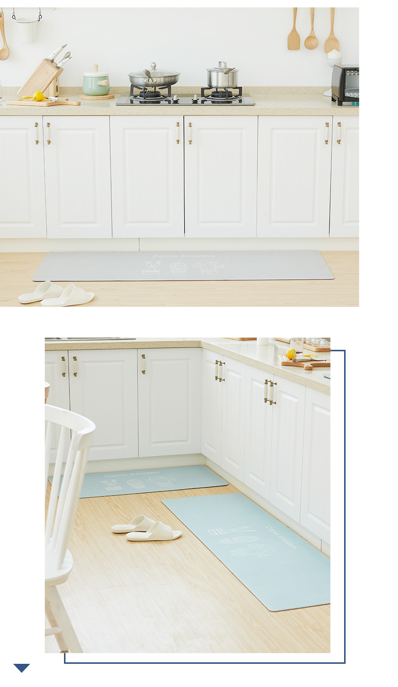 Thảm nhà bếp thảm PVC thảm bếp trượt chống dầu đơn giản hiện đại Bắc Âu không thấm nước thảm bếp - Thảm sàn thảm lót nhà tắm chống trơn