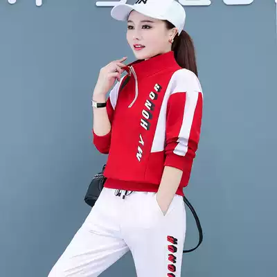Sports set women collar Spring and Autumn New 2021 Tide brand ghost step dance casual clothes loose two-piece set