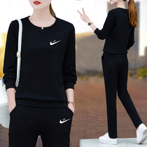 Pure cotton new casual sportswear suit for women spring and autumn 2024 new fashion pure cotton running two-piece set