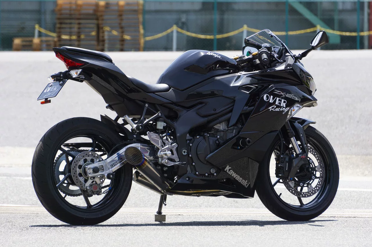 Kawasaki ZX4R Онборо тюнинг гоночный полный ряд титановый сплав выхлоп синий окутанные руки следы