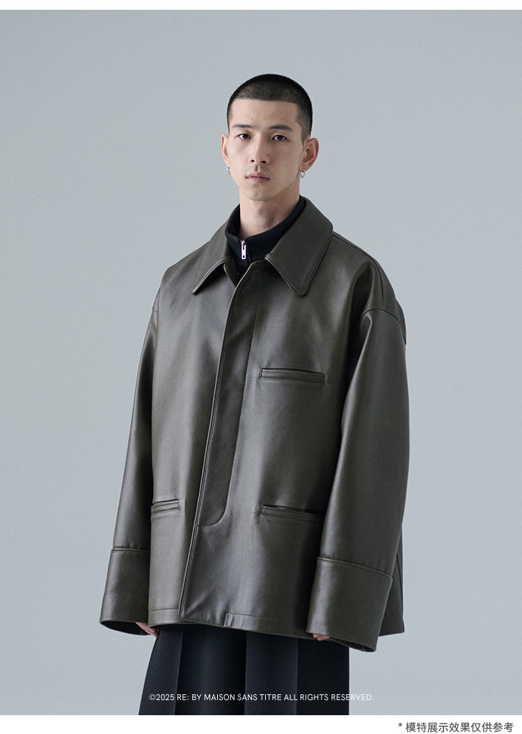 Olive Green Lambskin Coat - Maison Sans Titre Original - Taobao product photo 8