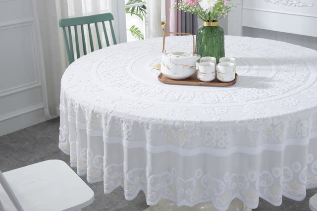 ຂໍ້ສະເໜີພິເສດ lace fabric tablecloth tablecloth coffee table cloth white round tablecloth ຕູ້ຊັກເຄື່ອງ cover cloth thickened type