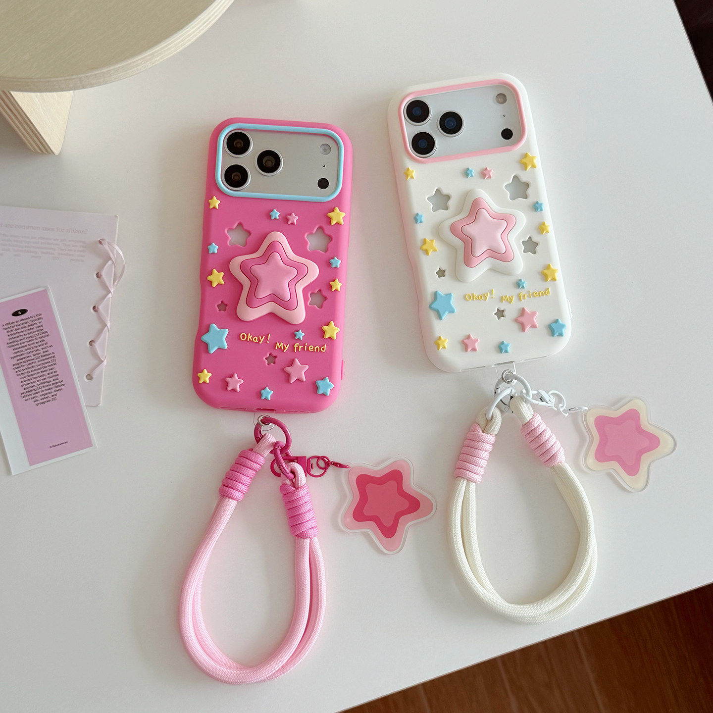Layered Star Artwork Okay My Friend iPhone Case