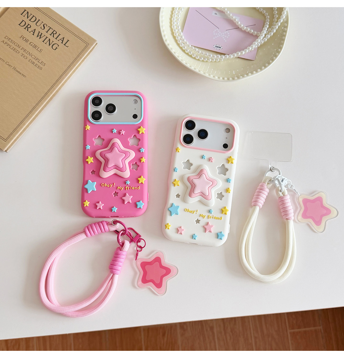 Layered Star Artwork Okay My Friend iPhone Case