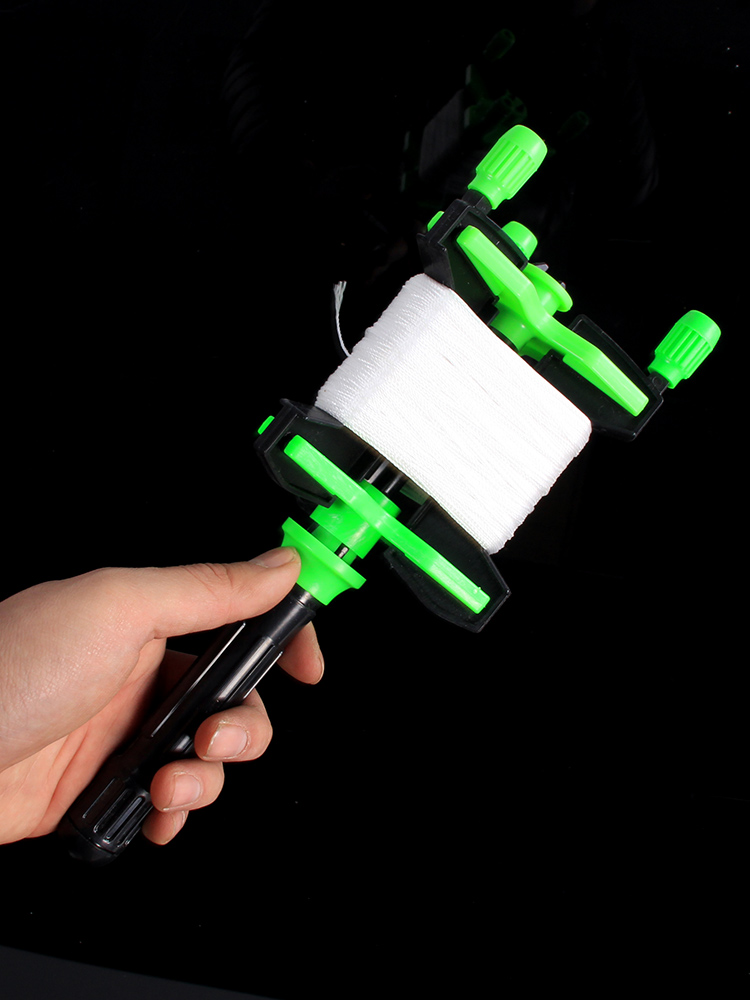 Hua Zheng anti-chaos line Children's kite spool spool with brake hand brake spool 150M nylon spool three teeth turn