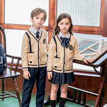 High-end quality kindergarten Garden clothes spring and autumn childrens school uniforms English suits class uniforms Primary School cardigan sweater