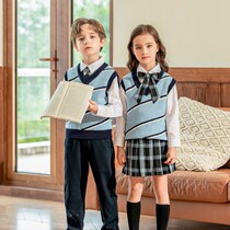 Primary school students uniforms college wind kindergarten yuan fu four sets of spring and autumn suit children British class uniform graduation service