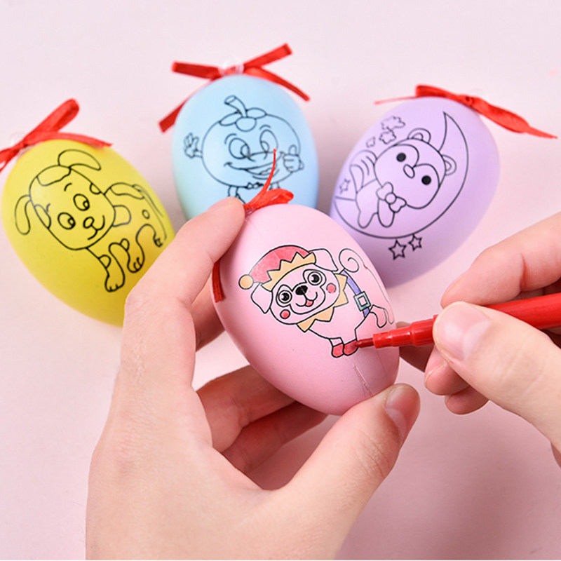 Creative DIY handmade painting Painted Egg Shell Graffiti Children Cartoon Puzzle Toy Kindergarten Gift Prizes-Taobao