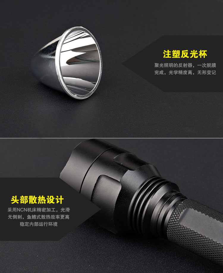LED chói đèn pin cố định focus tầm xa sạc hộ gia đình không thấm nước cưỡi cố định tập trung chiếu sáng ngoài trời xenon đèn điện Jane đèn pin olight