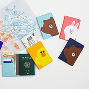 Brown Bear Passport Pack Chủ thẻ di động Phụ nữ dễ thương cá tính Mini Nani Rabbit Tài liệu Clip Siêu mỏng ngắn