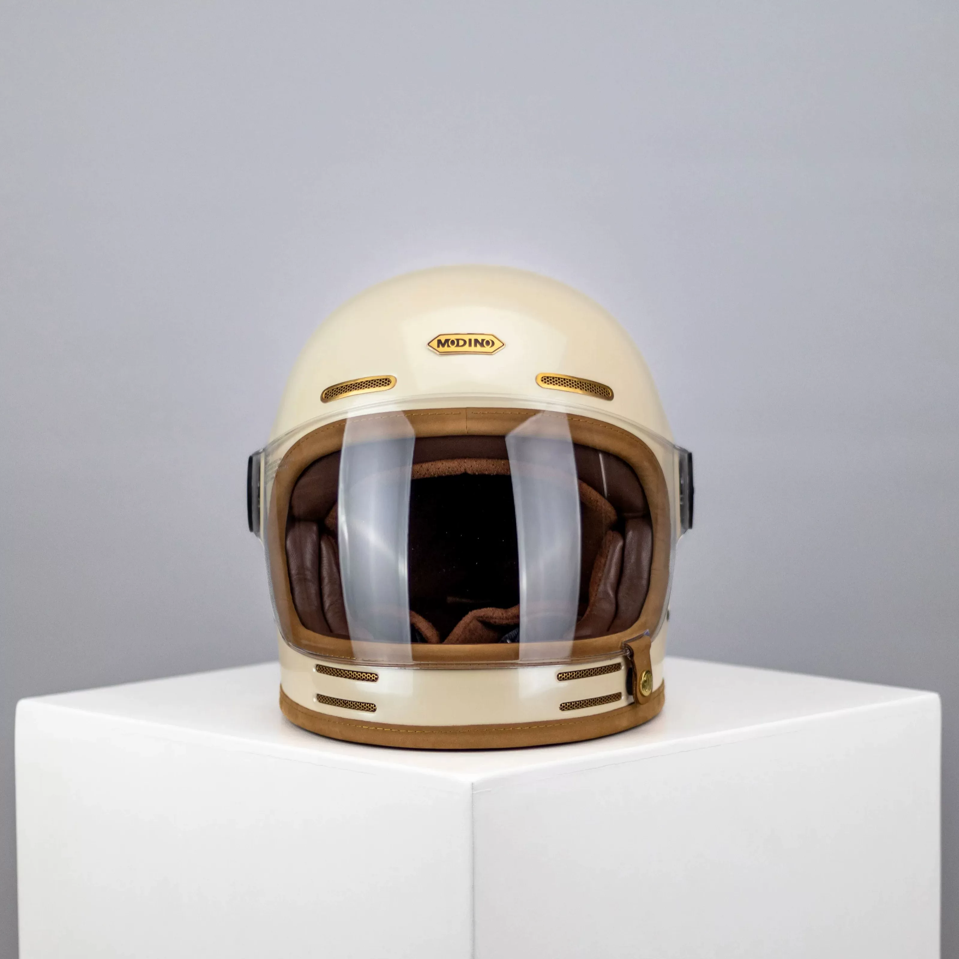 Моноконо Full-face ретро углеродное волокно мотоциклетный шлем индийский VESPA Triumph Latte круиз мотоцикл