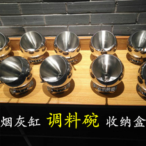 Multifunctional stainless steel slant Bowl Cup hot pot sauce bowl buffet seasoning bowl spherical fruit basket KTV ashtray
