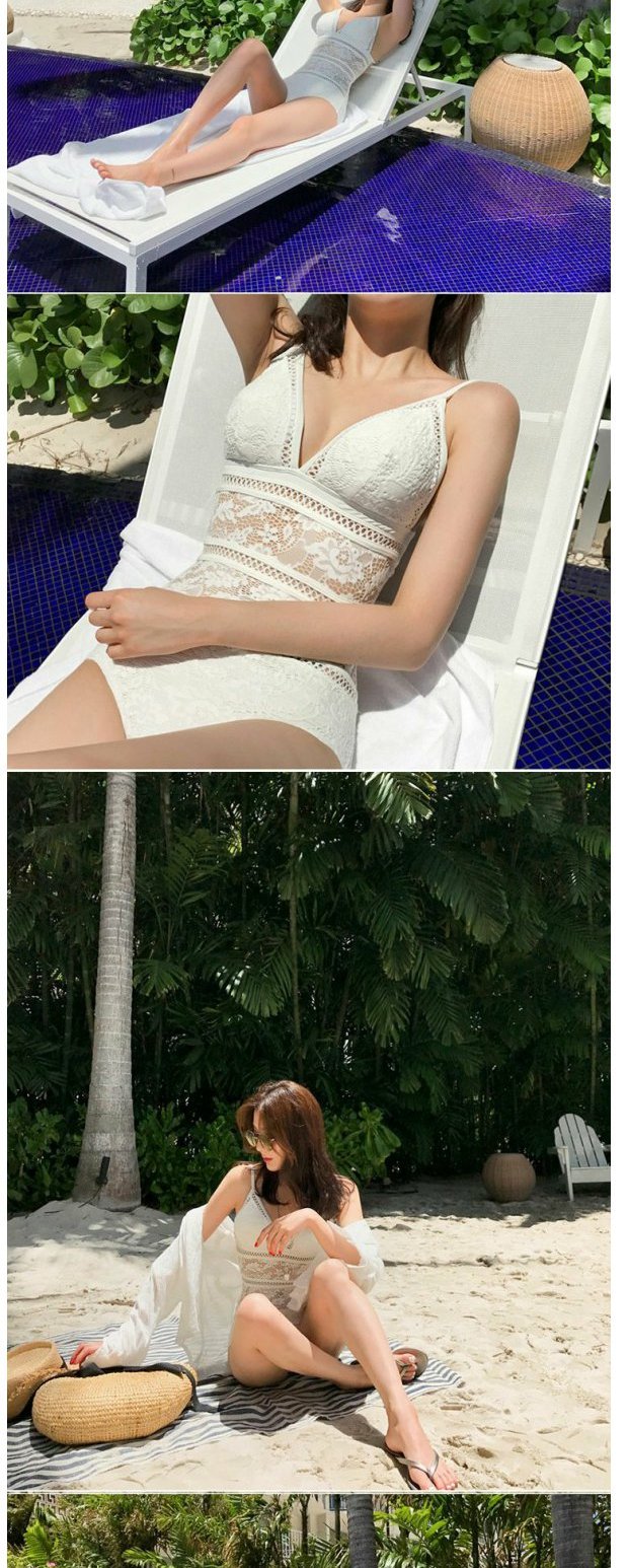 Nữ hoàng lạnh lùng cao cấp Hàn Quốc Đồ bơi mới Phụ nữ Xiêm bikini Sexy Backless Covered Belly Lace Hollow Spa Đồ bơi bộ bơi liền thân