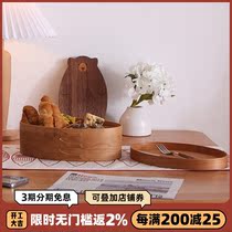 Sen-planted Japanese solid wood box with retro-cap container box snack box cosmetic cosmetics cherry wood jewelry box