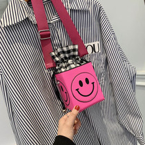 Childrens backpack girls shoulder bag shoulder bag smiley face square bag Girls cute bag 2021 new accessories bag