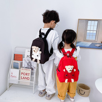 Kindergarten school bag boys and girls backpack 3-6 years old 5 baby cute bear light canvas light backpack