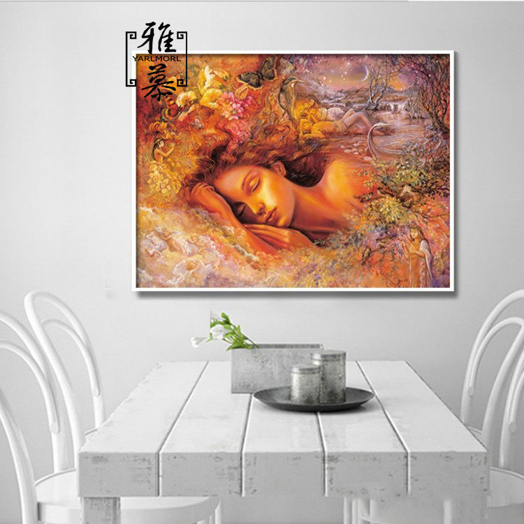 New printing DMC cotton thread cross stitch living room dining room European series abstract figure oil painting Sleeping Beauty