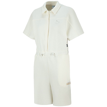 Puma Puma jumpsuit womens 2023 summer new workwear retro casual short-sleeved jumpsuit 621935-65