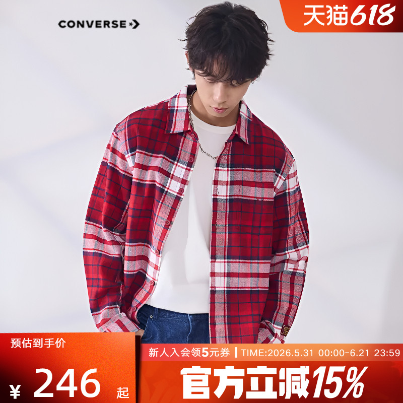 Converse Men's and Women's Shirts, New Spring Collection for the Year of the Horse, New Year Themed Badge Red Embroidered Shirt Ucj393-B35 Converse Men's and Women's Shirts, New Spring Collection for the Year of the Horse, New Year Themed Badge Red Embroidered Shirt Ucj393-B35