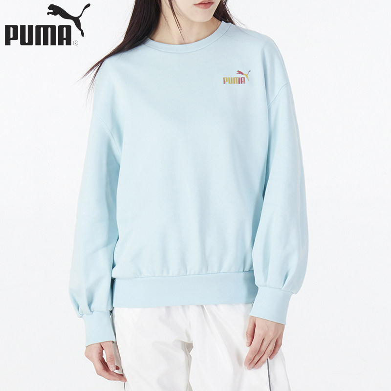 Puma Puma blue sportswear women's dress 2022 spring new women's string of round collar casual blouses 537019