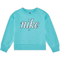 Nike Nike girls and toddlers pattern tops autumn new short American retro round neck sweatshirt HQ7909-328