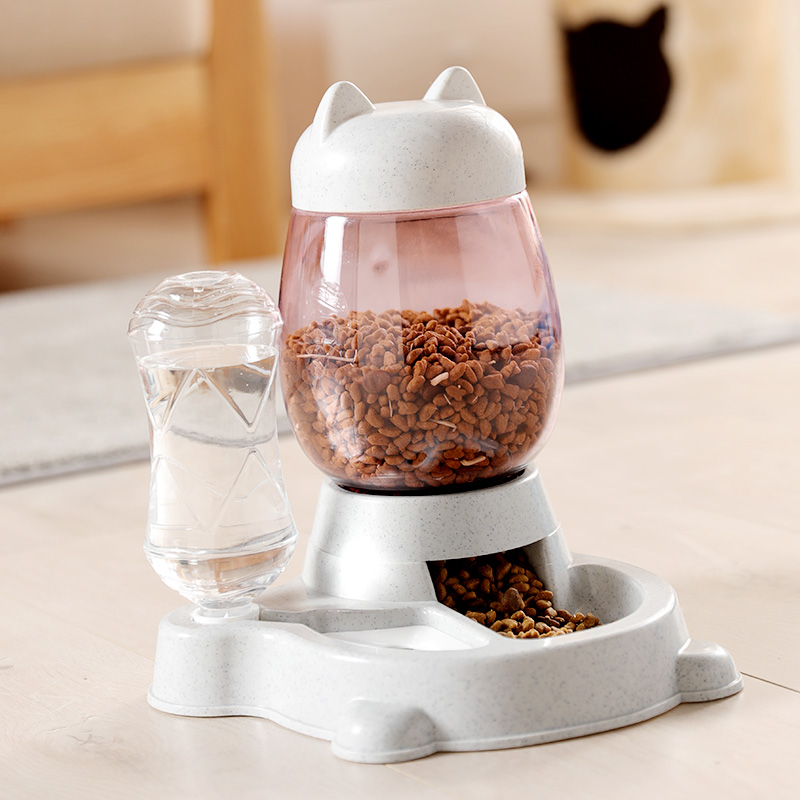 Classic Style Steady GreyPets water grain two-in-one automatic pet feeder  Cat food Dog Food bowl water grain Double bowl Anti overturning Dog bowl articles