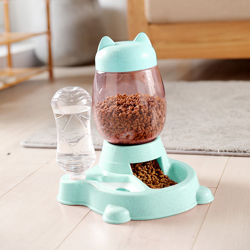 Classic Cloud Sea BluePets water grain two-in-one automatic pet feeder  Cat food Dog Food bowl water grain Double bowl Anti overturning Dog bowl articles