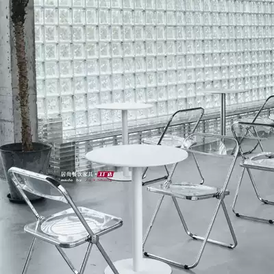 Nordic creative white small round table negotiation table Modern minimalist dining table ins wind net celebrity cafe outdoor table and chair