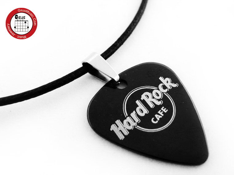 New GsusMusic Titanium Steel Metal Guitar Pick Necklace Hard Rock Coffee Black and Silver Optional