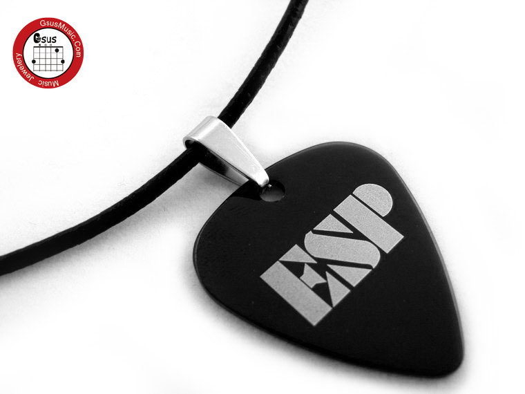 2012 GsusMusic Titanium Steel Guitar Pick Necklace ESP Guitar LOGO