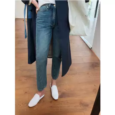 (Clearance specials) Fanle Studios minimalist dislocation cut thin waist jeans casual pants women