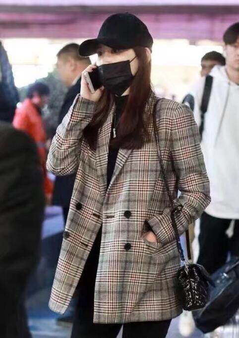 SANDRO wool Plaid suit jacket woman Song Zuo with the same autumn and winter women's clothing V6947H