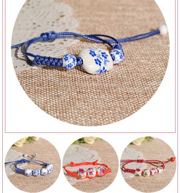 Mới đơn giản vòng tay trang sức gốm sứ Jingdezhen nữ sinh viên nhỏ tươi Nhật Bản và phong cách Hàn Quốc chuyển tặng quà tặng handmade vòng đá