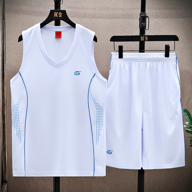 Summer Casual Sports Suit for Men, Sleeveless Vest, Shorts, Basketball Uniform, Quick-Drying Breathable Jersey Suit, Morning Running Suit Summer Casual Sports Suit for Men, Sleeveless Vest, Shorts, Basketball Uniform, Quick-Drying Breathable Jersey Suit, Morning Running Suit
