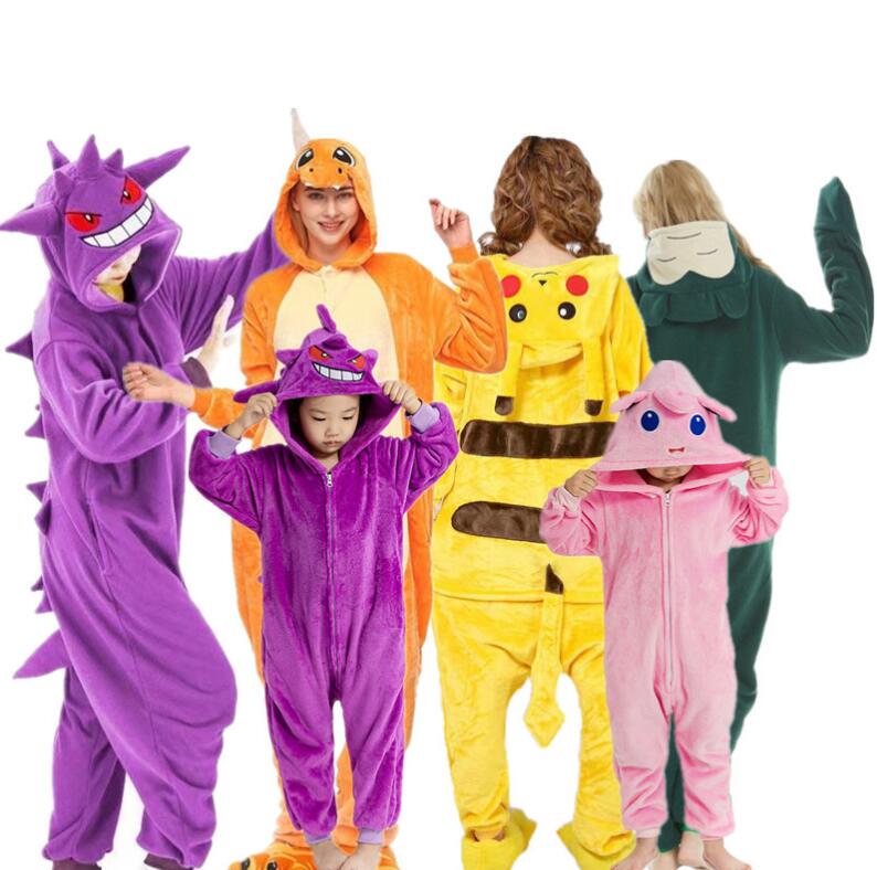 Pokemon Gengar Pink Jigglypuff Kirby Charizard Cartoon Anime Onesie Pajamas for Men, Women, and Children Costume