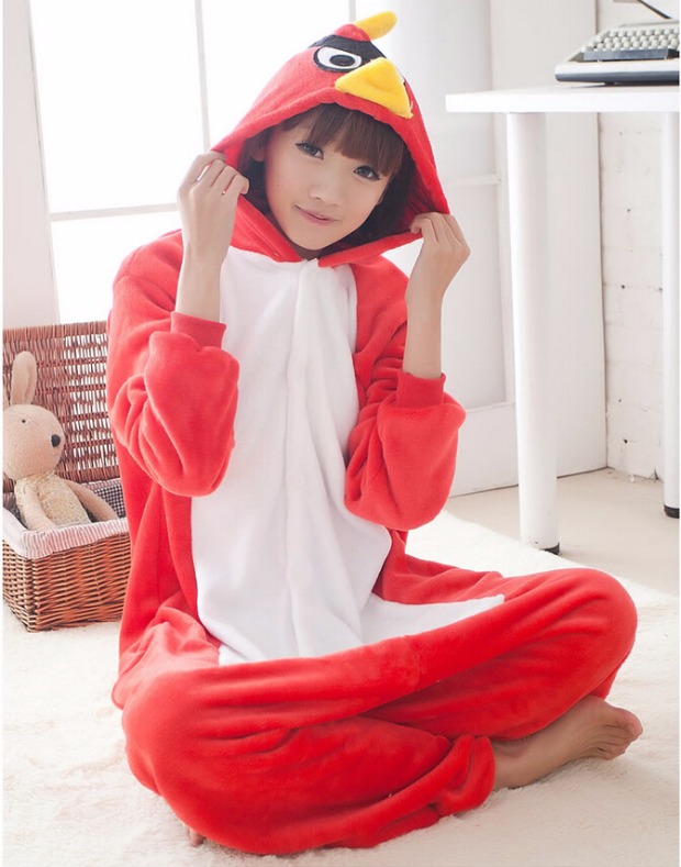 Chim Xiêm Bộ đồ ngủ Hoạt hình Động vật Áo liền quần Đàn ông và Phụ nữ Cặp vợ chồng Bộ đồ ngủ Hiệu suất của cha mẹ và con cái Nhà vệ sinh bị dày áo ngủ