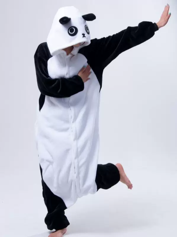 Phim hoạt hình cặp đôi Kung Fu Panda động vật đồ ngủ Xiêm Nam và nữ flannel dịch vụ tại nhà những người kigurumi bộ đồ thu đông trung niên