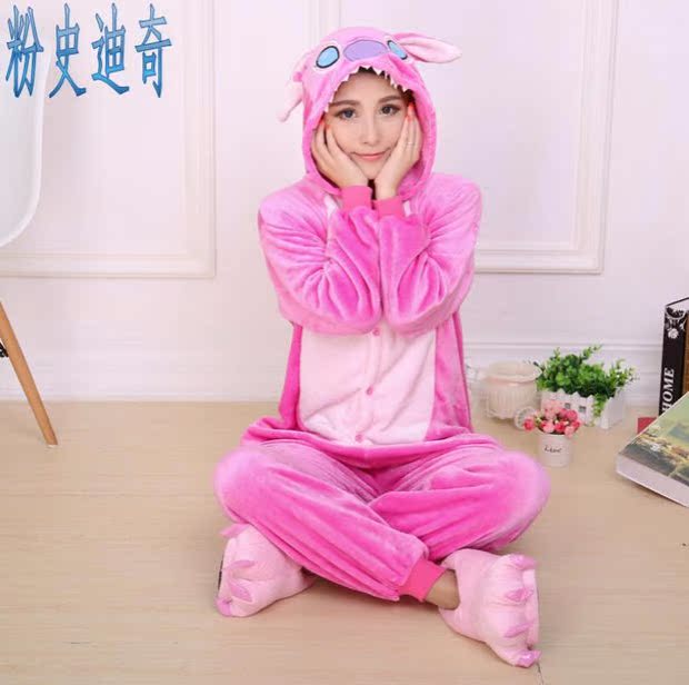 Tình yêu căn hộ Guan Gulong mèo hoạt hình động vật đồ ngủ một mảnh cặp vợ chồng phục vụ nhà phù hợp với chàng trai và cô gái luật kéo cashmere mùa thu couple pijama đẹp