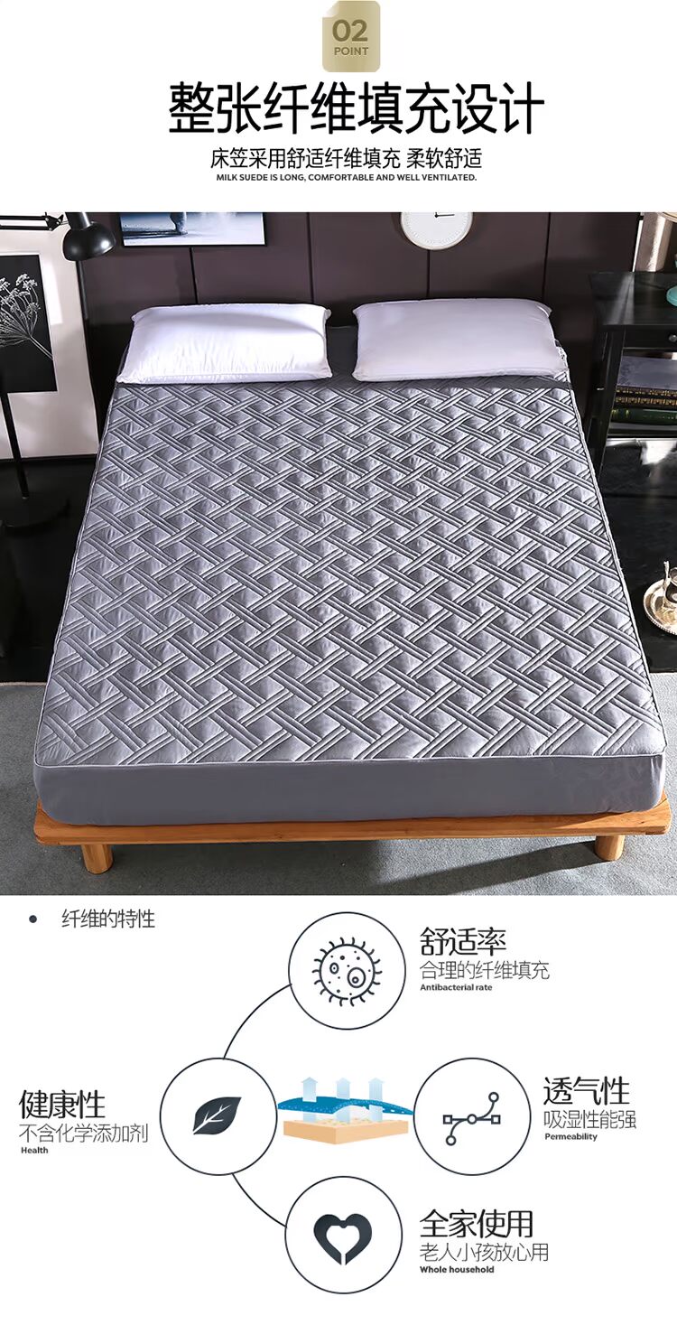 Giường bông một miếng bông nhồi bông Simmons bảo vệ vỏ nệm chống trượt bao gồm tất cả có thể tháo rời bao gồm giường 	ga chun trải giường 2mx2m2	