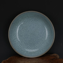 Song Dynasty Ru kiln celadon open-piece nail dish washed and made old antique porcelain antique antique collection ornaments