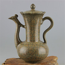 Song Gothic kiln iron tire gold wire iron wire phoenix-shaped pot imitation Song dynasty unearthed ancient porcelain antique collection ornaments