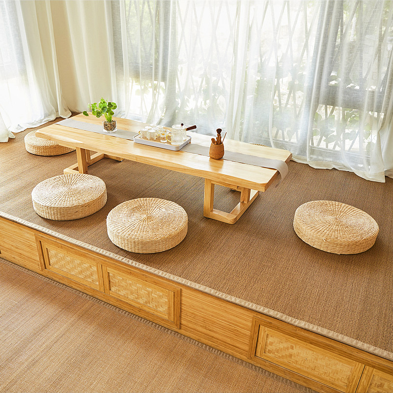 Day-style bamboo-knitted carpet tatami mat-floor mat Floating Window Mat Cuisine Dining Room Folk tea room and wind rattan mat customizable