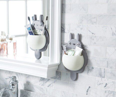 Bathroom powder room Powerful suction cup toothbrush holder Tooth toothpaste storage shelf Nail-free wall wall tooth holder