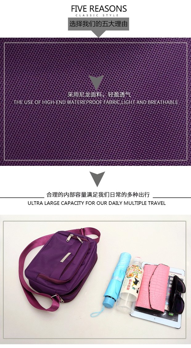 Phiên bản tiếng Hàn của phụ nữ thể thao bình thường Túi Messenger nữ vải nylon túi xách trung niên mẹ túi đeo vai Messenger túi lv nữ