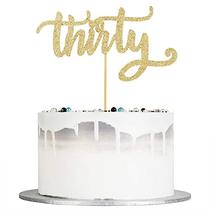 Auteby Thirty Cake Topper - Gold Glitter Happy 30th