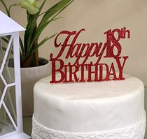 All About Details Red Happy 18th Birthday Cake Topp