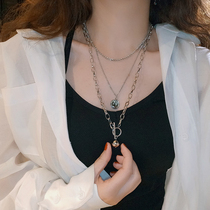 Two pieces of coins neck neck neck of female multilayer metal coins