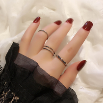 Korean network red in wind three - piece set fine ring female personality minimal - tail ring ring