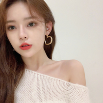 South Korea hollow metal heart-shaped exaggerated big earrings female personality temperament exaggerated Net red with Love earrings