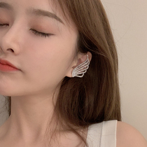 Angel wings full of diamond Wings earrings ear clip temperament simple advanced light luxury earrings Net red ear ornaments